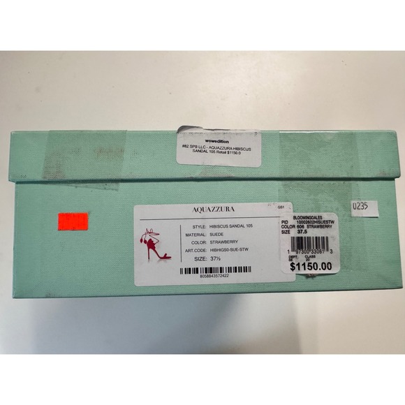 Aquazzura Orange Suede Leaf Detail Lace Up Stiletto Sandals Heels Size 37.5 - Picture 11 of 11